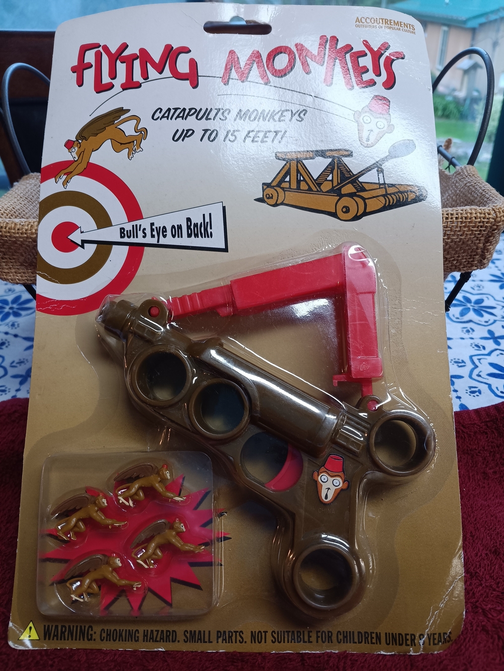 Flying Monkey Kids Catapult Toy - Red and Brown